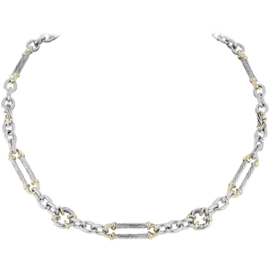 N5459-A005 Cordão Collection - Large Oval & Circle Two-Tone Necklace