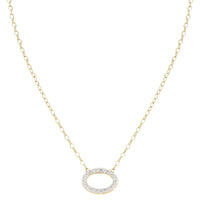 N5491-AF03 - Aldrava Collection - Oval Pavé Necklace in Gold