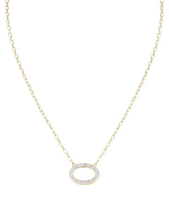 N5491-AF03 - Aldrava Collection - Oval Pavé Necklace in Gold