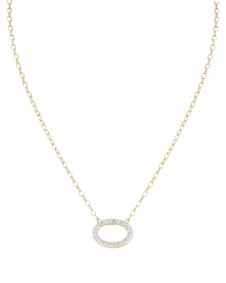 N5491-AF03 - Aldrava Collection - Oval Pavé Necklace in Gold