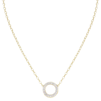 N5493-AF03 - Aldrava Collection - Circle Pavé Necklace with Gold Chain