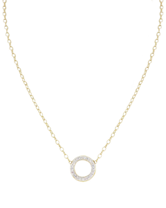 N5493-AF03 - Aldrava Collection - Circle Pavé Necklace with Gold Chain