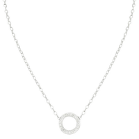 N5493-RF03 - Aldrava Collection - Circle Pavé Necklace with Rhodium Chain