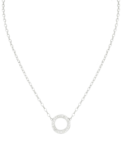 N5493-RF03 - Aldrava Collection - Circle Pavé Necklace with Rhodium Chain