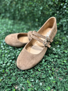 Featuring two sleek buckled straps across the foot, these stylish flats offer a secure fit and a touch of edge. The soft faux leather upper and lightly cushioned insole keep your feet comfy all day.