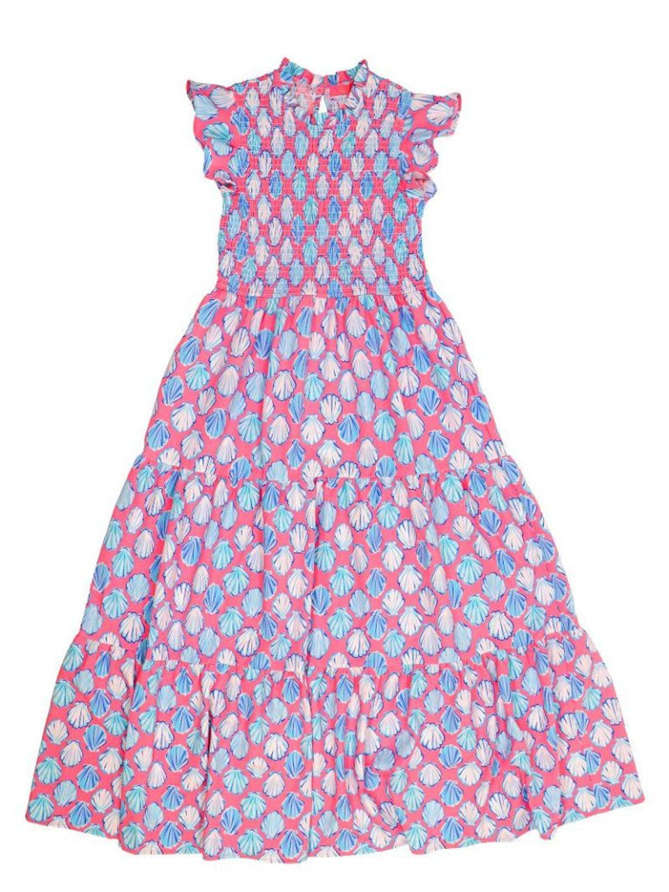 Smocked Midi Dress - Shell