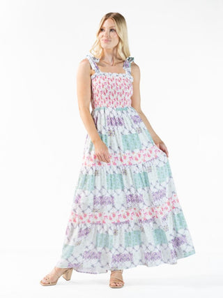 Sweet Girl Tie Dress - Triple Patchwork