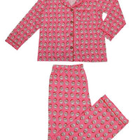 Youth Holiday Button Down PJ Set - Santa