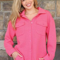 Quilted Shacket - Pink