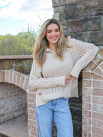 Quarter Zip Soft Sweater - Parch
