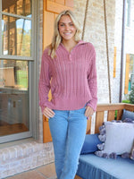 Quarter Zip Soft Sweater - Plum
