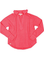 Knit V-Neck Collared Top - Pink
