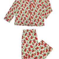 Holiday Button Down PJ Set - Cardinal