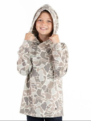 Youth Waffle Thermal Hoodie - Light Camo