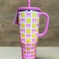 Mega sips, mega chill! 🧊 Show your spirit with pink bows & bright yellow softballs! 🥎 Our 40oz Insulated Mega Mug keeps you hydrated in style.







