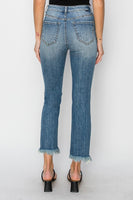 Midrise Crop Straight Fray Hem Jean
