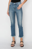 Midrise Crop Straight Fray Hem Jean
