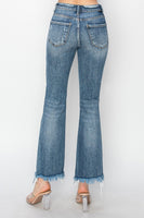 High-Rise Crop Bootcut Fray Hem Jean
