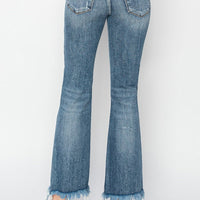 High-Rise Crop Bootcut Fray Hem Jean