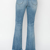 High-Rise Crop Bootcut Fray Hem Jean - Medium