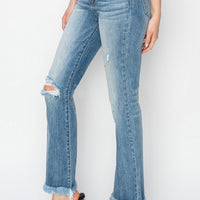 High-Rise Crop Bootcut Fray Hem Jean - Medium