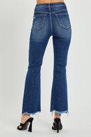 High-Rise Crop Flare Jeans - Dark
