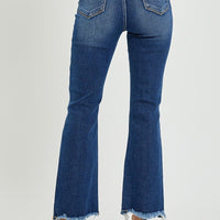 High-Rise Crop Flare Jeans - Dark