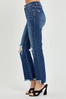 High-Rise Crop Flare Jeans - Dark
