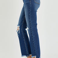 High-Rise Crop Flare Jeans - Dark