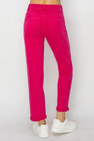 Fuchsia High-Rise Boyfriend Jean
