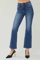 High-Rise Ankle Flare Jeans - Dark
