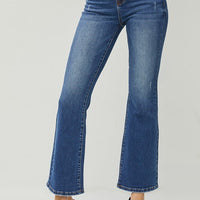 High-Rise Ankle Flare Jeans - Dark