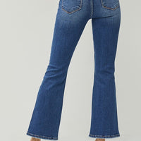 High-Rise Ankle Flare Jeans - Dark