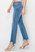 High-Rise Crop Flare Frayed Jean - Medium
