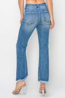 High-Rise Crop Flare Frayed Jean - Medium
