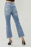 High-Rise Ankle Flare Destressed Jean - Medium
