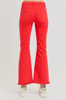 Red Tummy Control Crop Flare Jean
