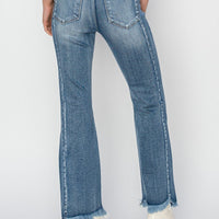 High-Rise Seam Detail Crop Flare Jean