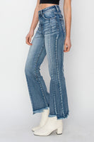 High-Rise Seam Detail Crop Flare Jean
