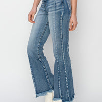 High-Rise Seam Detail Crop Flare Jean