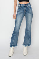 High-Rise Seam Detail Crop Flare Jean
