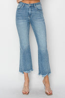 High-Rise Seam Detail Crop Flare Jean - Light
