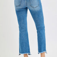 Tummy Control Crop Bootcut Fray Hem Jean