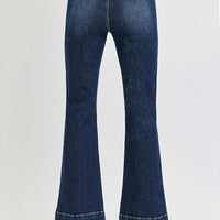 High-Rise Ankle Bootcut Double Waistband Jeans - Dark