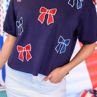 Red White & Bowtiful Top