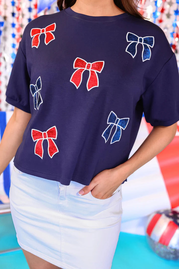 Red White & Bowtiful Top
