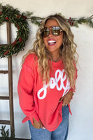 Jolly pullover

Red holiday sweater

Festive embroidered pullover

Cozy Christmas top

Relaxed fit winter sweater

50/50 cotton polyester pullover

Playful holiday sweatshirt

Casual Christmas pullover

Layering pullover for holidays

Seasonal cozy sweater
