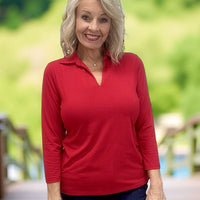 Lulu-B 3/4 Collar Top - CRE