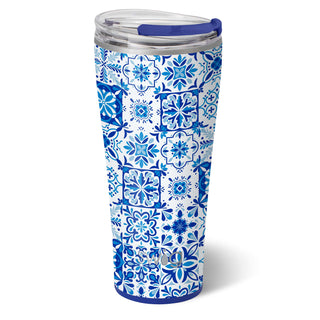 Tumbler 32oz - Indigo Tiles