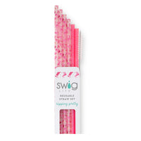 Let's Go Girls + Pink Glitter Straw Set